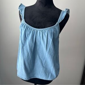 GAP Light Blue Ruffle Strap Camisole - S